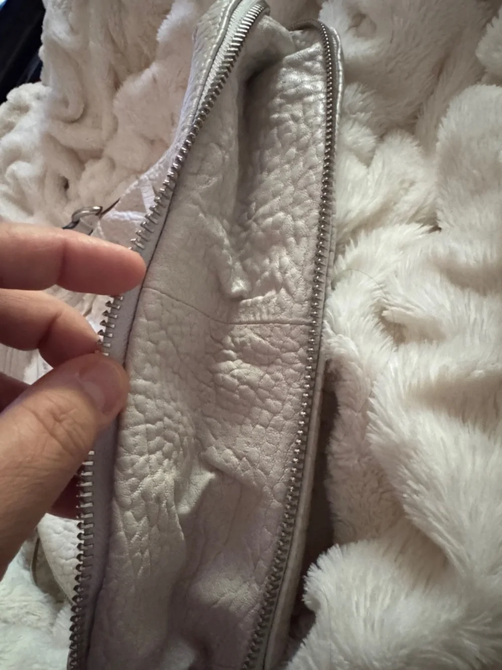 Aimee Kestenberg Cream Pebbled Leather Crossbody Hobo